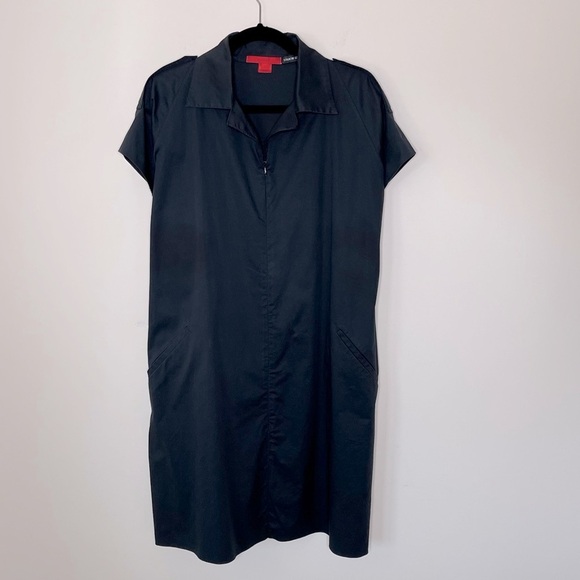 Shamask Classic Shirt Dress in Cotton pockets minimalist oversized designer - Picture 2 of 13